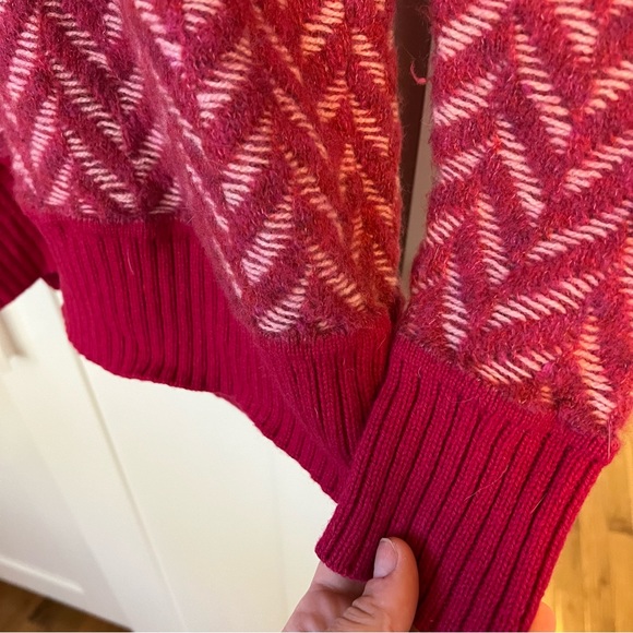 rag & bone Biata V-Neck Sweater, Sz S | Wool, Radish Pink - Picture 9 of 12